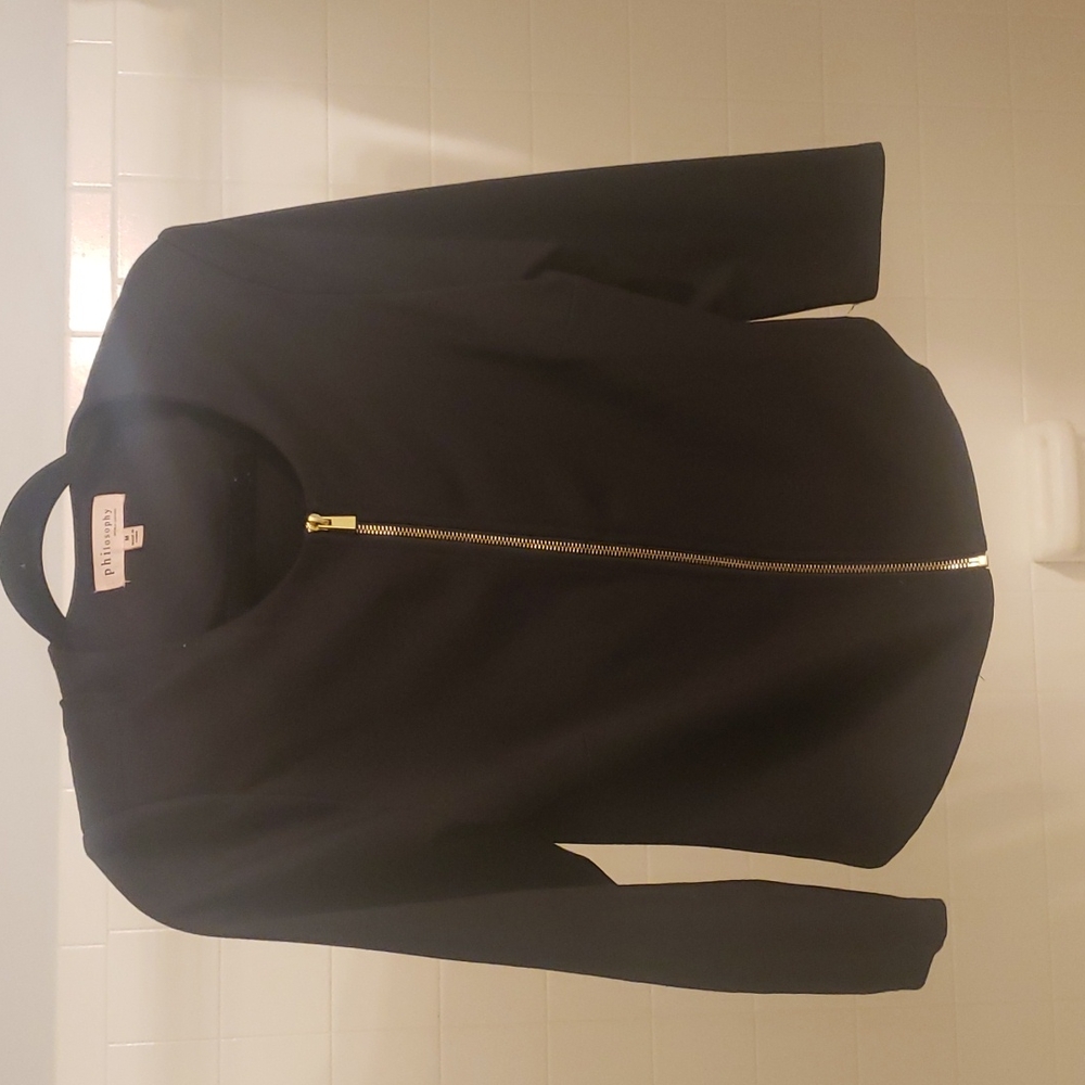 Black zip up blazer jacket